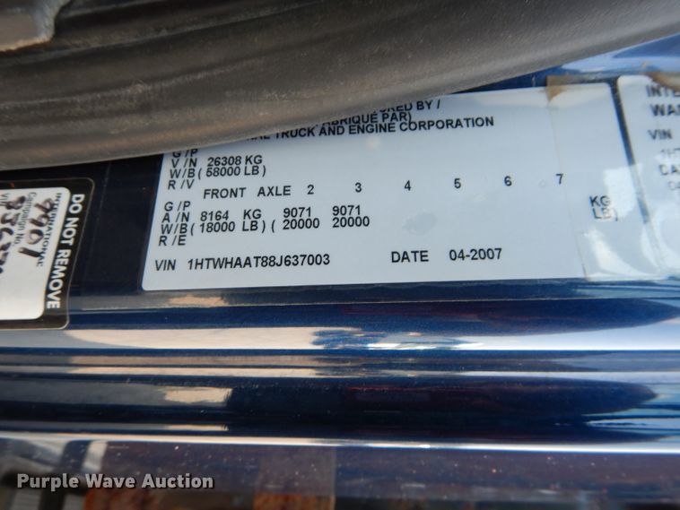 image for item DI8302 2008 International WorkStar 7400  dump truck