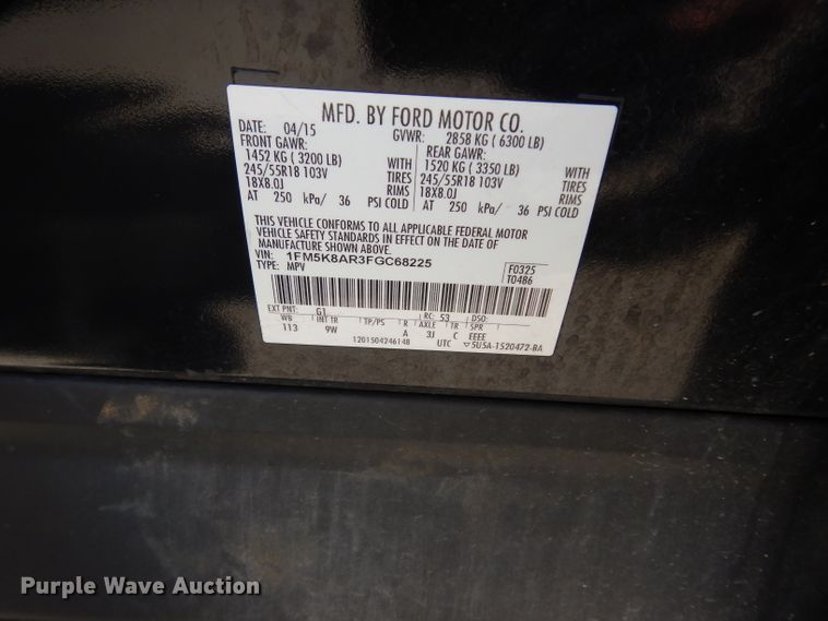 image for item DJ4446 2015 Ford Explorer Police Interceptor  SUV