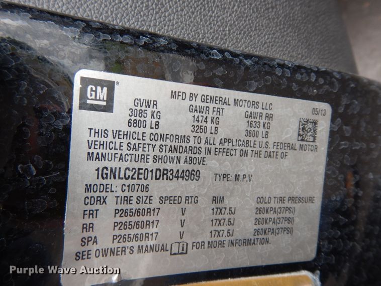 image for item DJ6749 2013 Chevrolet Tahoe Police  SUV