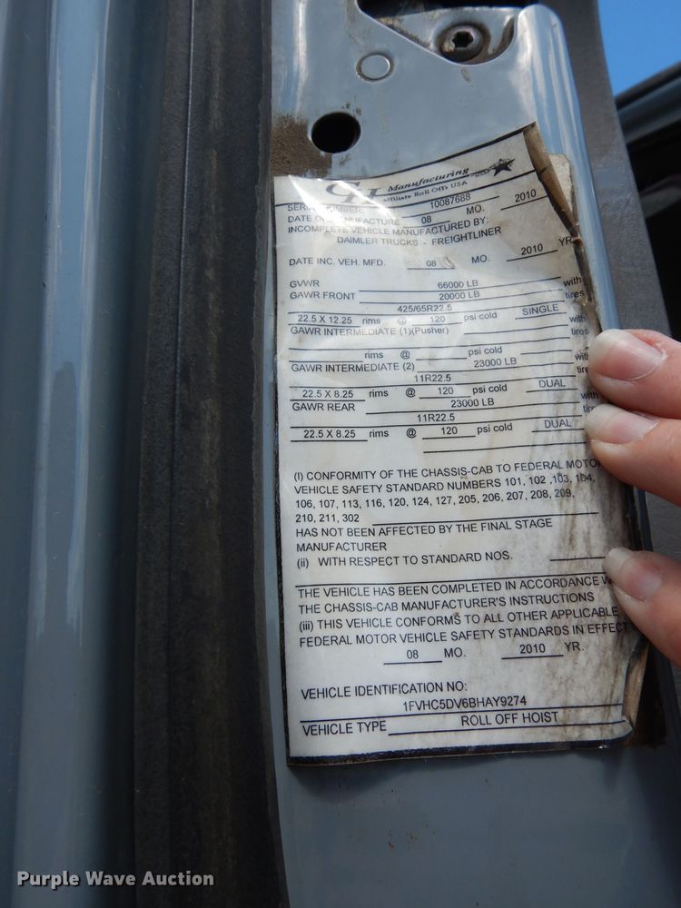 image for item DJ6751 2011 Freightliner Business Class M2  roll off container truck