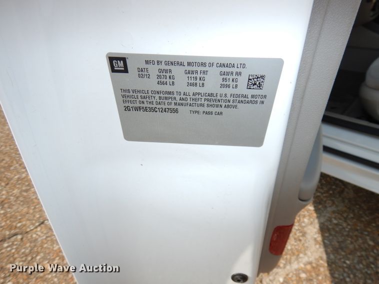 image for item DJ6757 2012 Chevrolet Impala