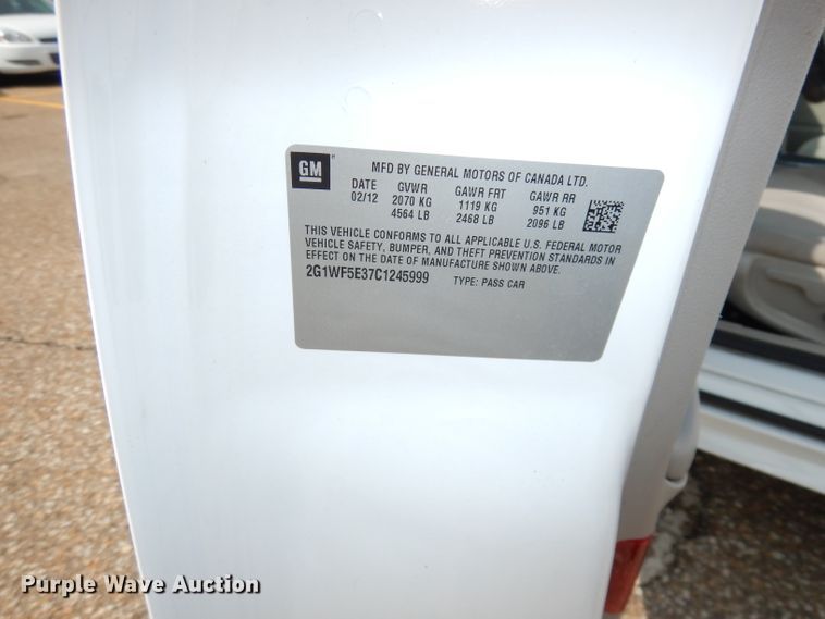 image for item DJ6760 2012 Chevrolet Impala