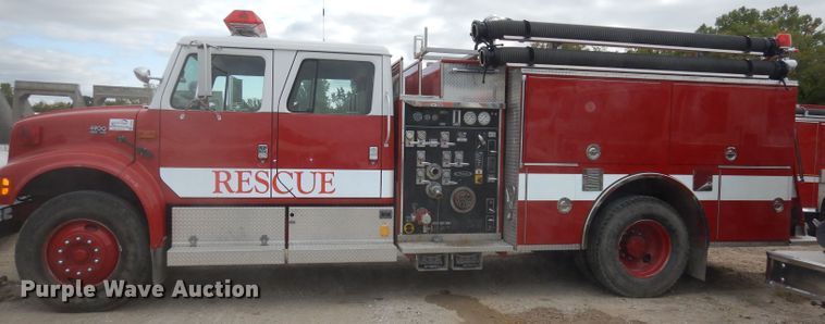 image for item DJ6808 1994 International 4900  Pierce fire truck