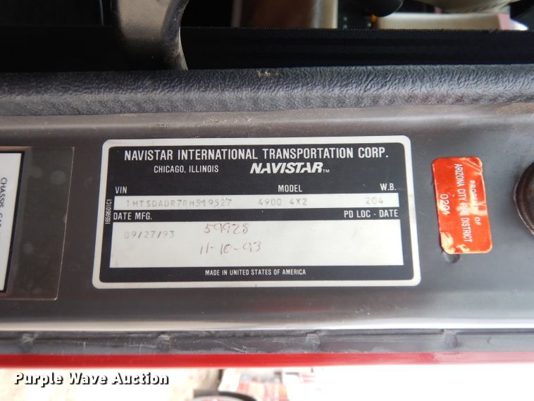 image for item DJ6808 1994 International 4900  Pierce fire truck