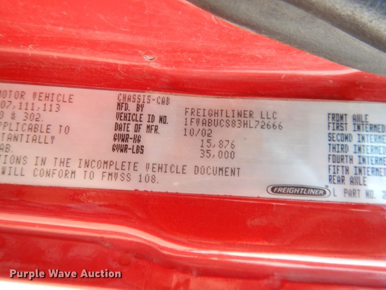 image for item DJ6809 2003 Freightliner FL70 E-One  fire truck