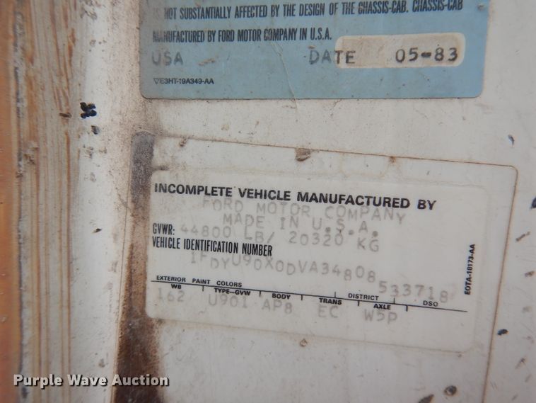 image for item DJ6816 1983 Ford 9000  semi truck