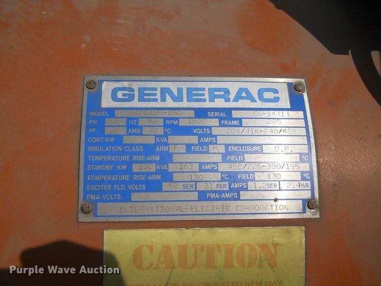 image for item EY9563 Generac G420ABP-250  generator