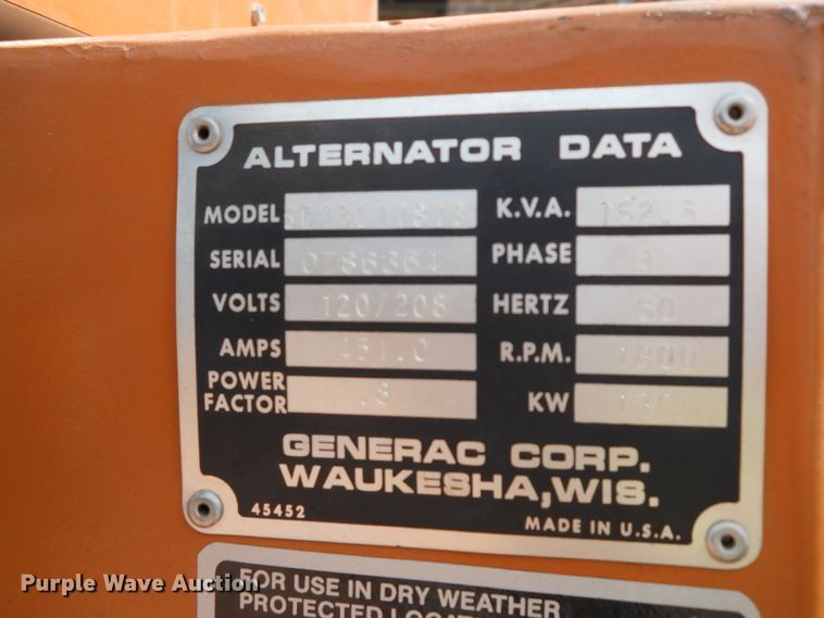 image for item EY9563 Generac G420ABP-250  generator