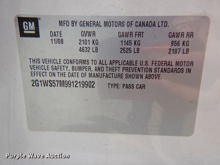 image for item GO9927 2009 Chevrolet Impala Police Cruiser