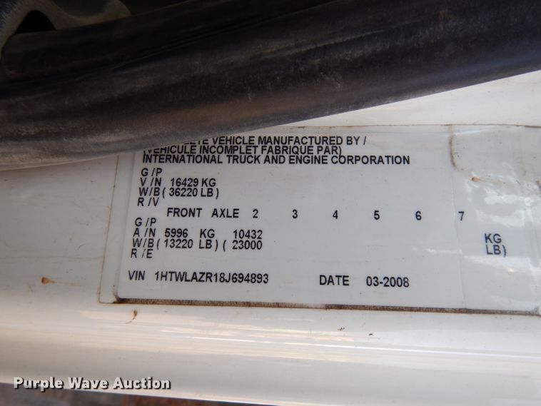 image for item HD9469 2008 International WorkStar 7500  dump truck