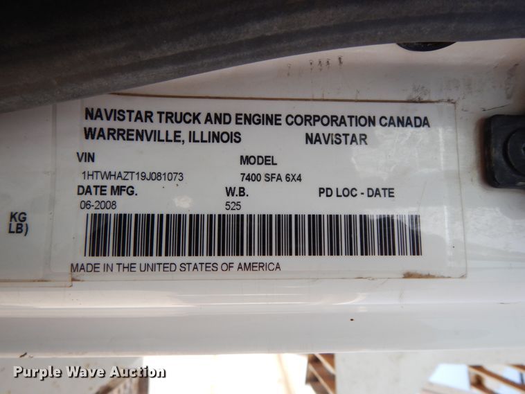 image for item HJ9695 2009 International WorkStar 7400  dump truck