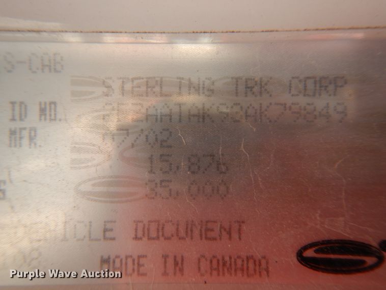 image for item HJ9716 2003 Sterling L-Line  dump truck