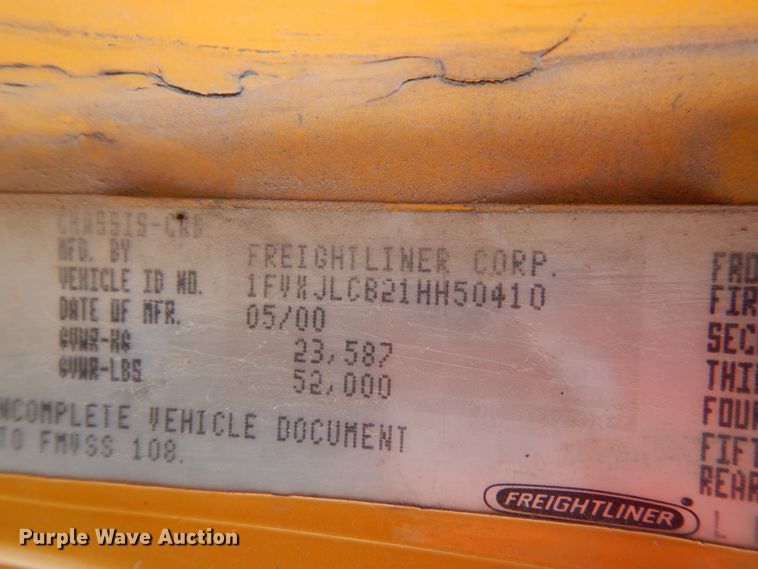 image for item HP9820 2001 Freightliner FL80  dump truck