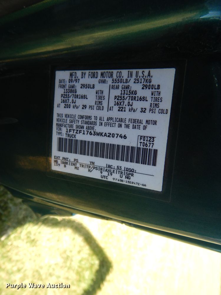 image for item DH0133 1998 Ford F150  pickup truck