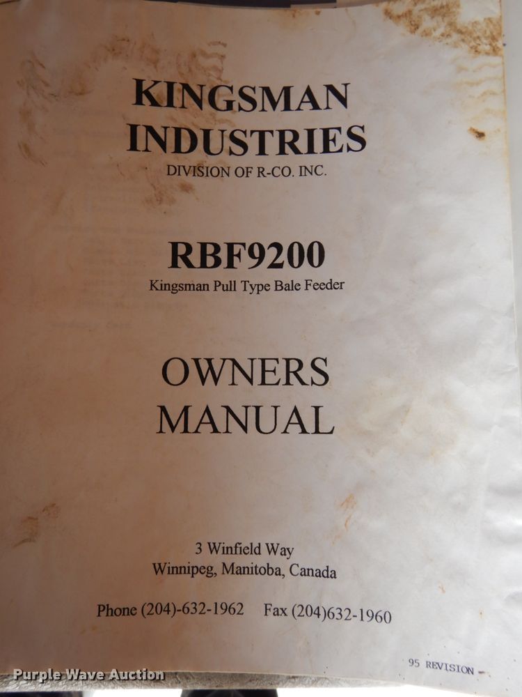 image for item DH6640 R-Co Inc. Kingsman Ind. RBF9200 bale processor