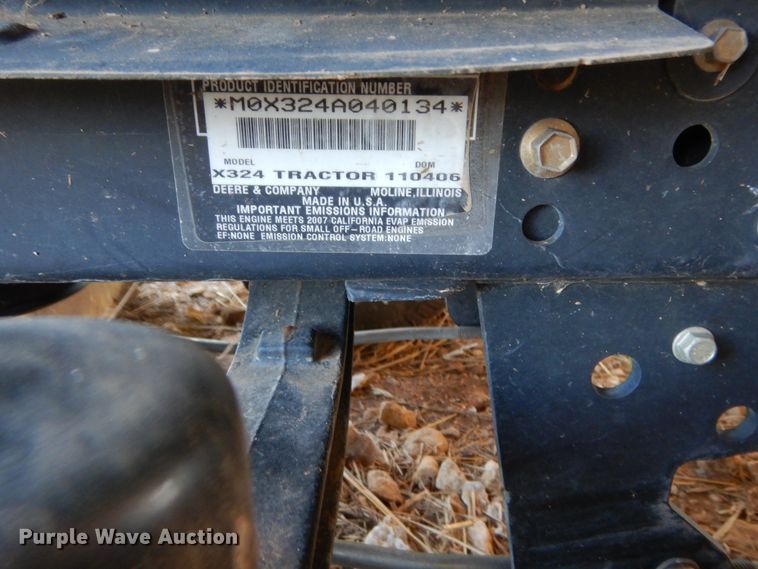 image for item HB9370 John Deere X324 lawn mower