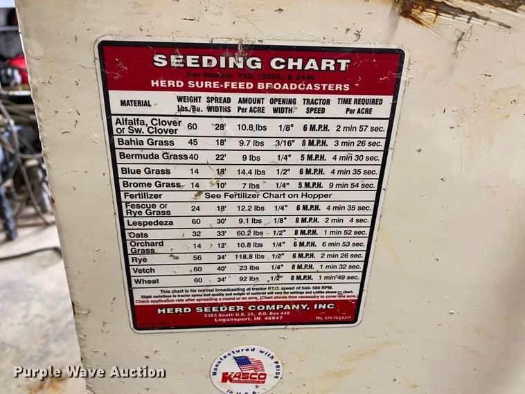 image for item HE9765 Herd 1200 broadcast seeder