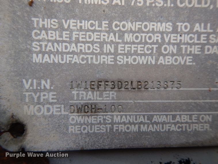 image for item HJ9637 1989 Wilson DWCH-100 double hopper bottom conversion grain trailer