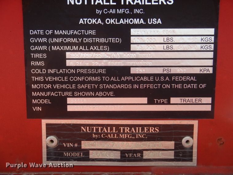image for item DI0426 2016 Nuttall 350LB equipment trailer