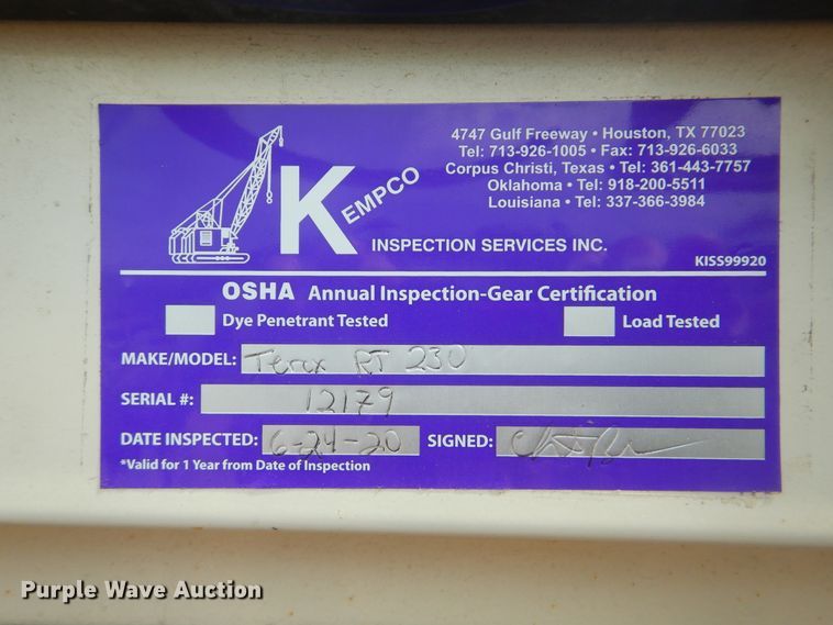 image for item DI0440 2000 Terex RT230  crane