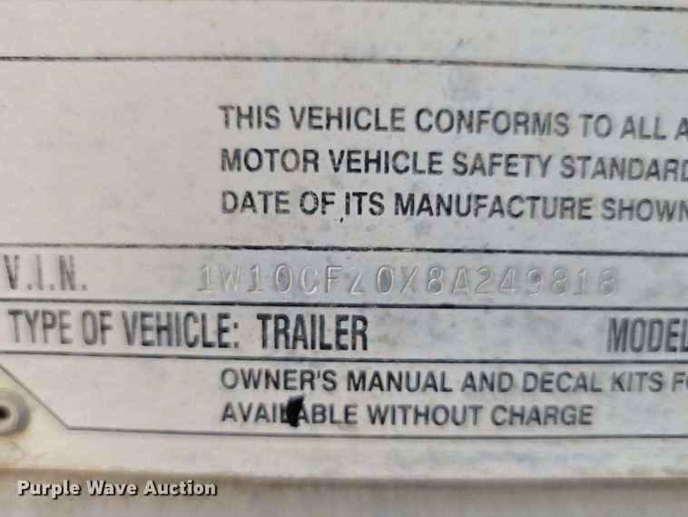 image for item ET9020 2008 Wilson DWG550WB walking floor trailer