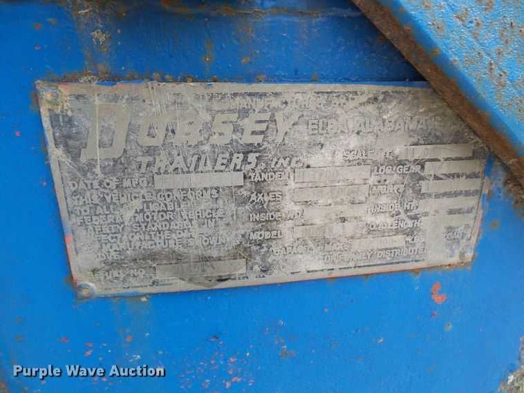 image for item DC2972 1971 Dorsey DDGTW127 drop deck equipment trailer