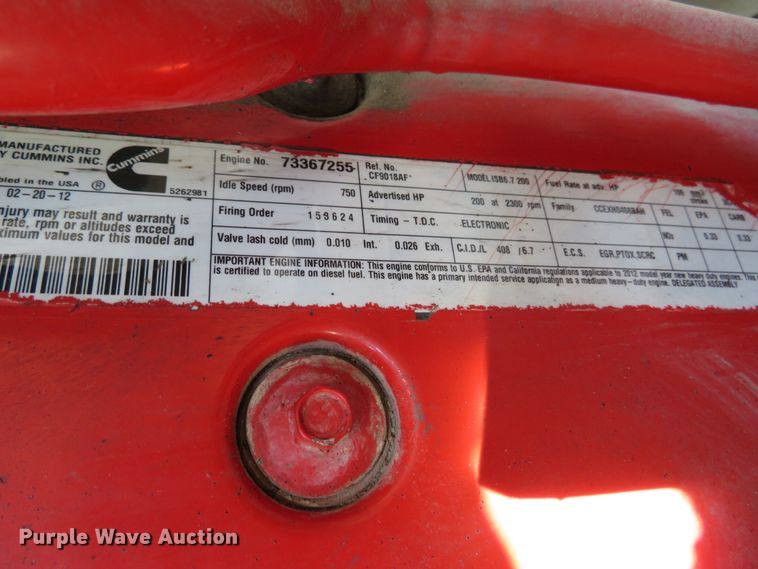 image for item DH1232 2012 Ford F750 Super Duty XL  box truck