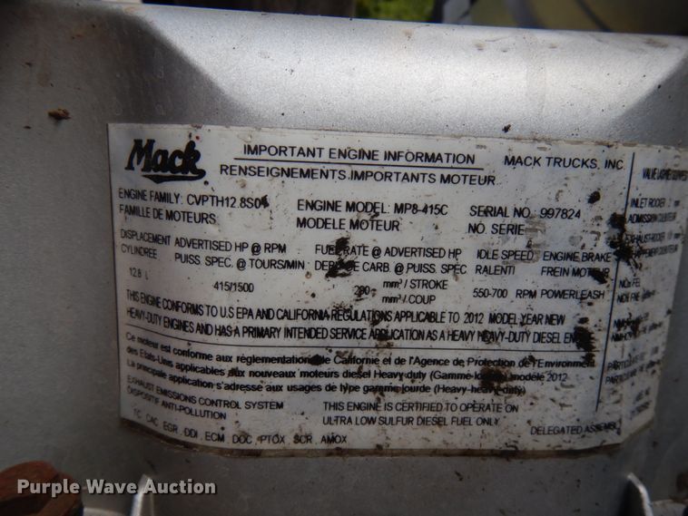 image for item DH5178 2013 Mack CHU613  semi truck