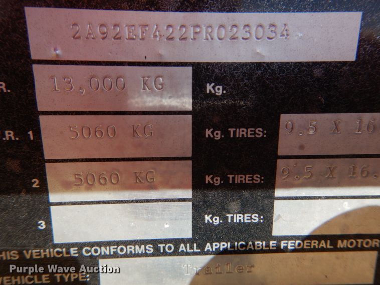 image for item DH5196 1993 Waltron drop deck equipment trailer