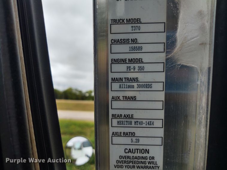 image for item EQ9420 2017 Kenworth T370  truck cab and chassis