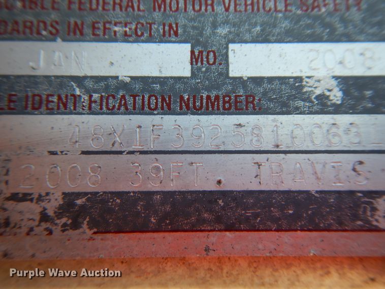 image for item HJ9720 2008 Travis end dump trailer