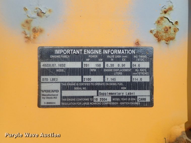 image for item DE0788 2004 Volvo L110E  wheel loader