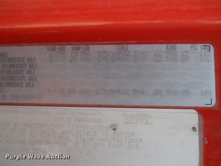 image for item DE4523 2003 Sterling LT7501  dump truck