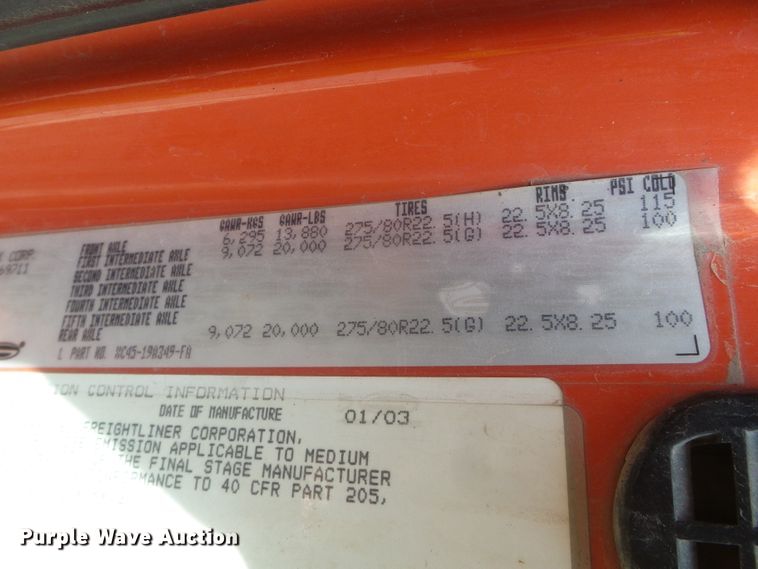 image for item DG8250 2003 Sterling LT7500  dump truck