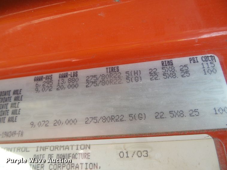 image for item DG8251 2003 Sterling LT7500  dump truck