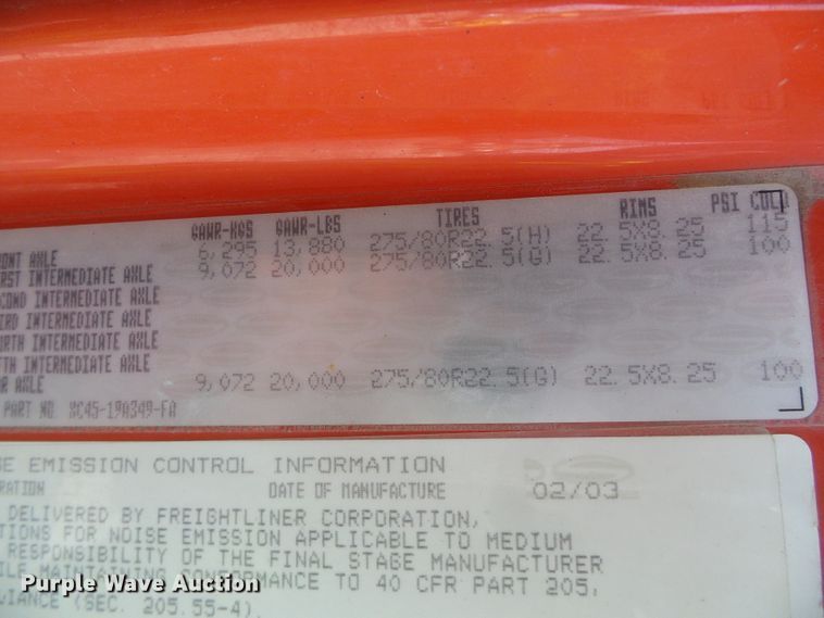 image for item DG8257 2003 Sterling LT7500  dump truck