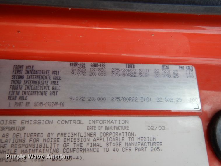 image for item DJ6800 2003 Sterling LT7500  dump truck