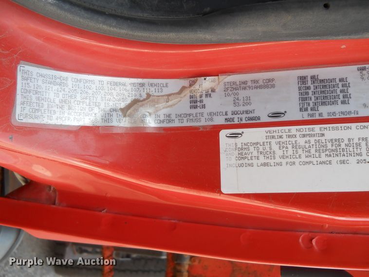 image for item HO9517 2001 Sterling LT7501  dump truck