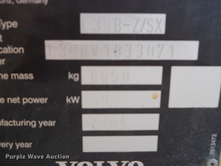 image for item HO9524 2004 Volvo L30B  wheel loader