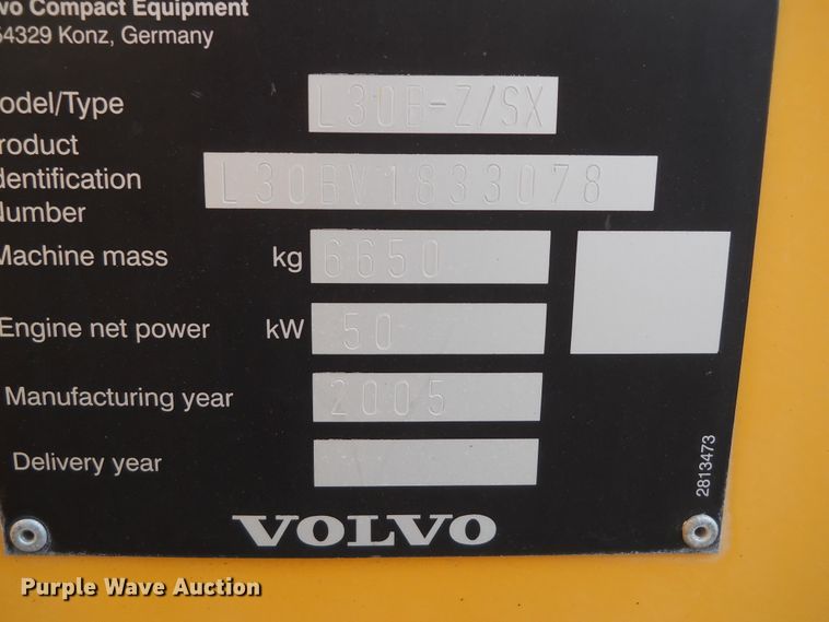 image for item HO9533 2005 Volvo L30B  wheel loader