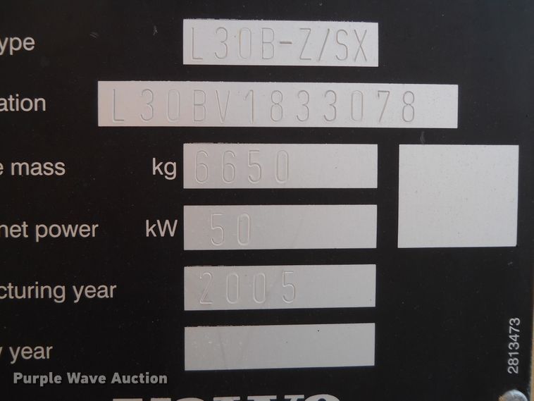 image for item HO9533 2005 Volvo L30B  wheel loader