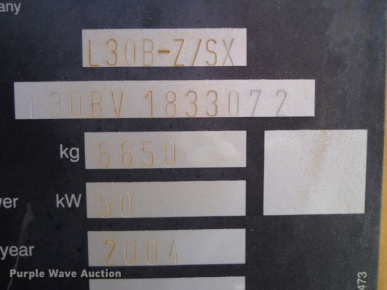 image for item HO9534 2004 Volvo L30B  wheel loader