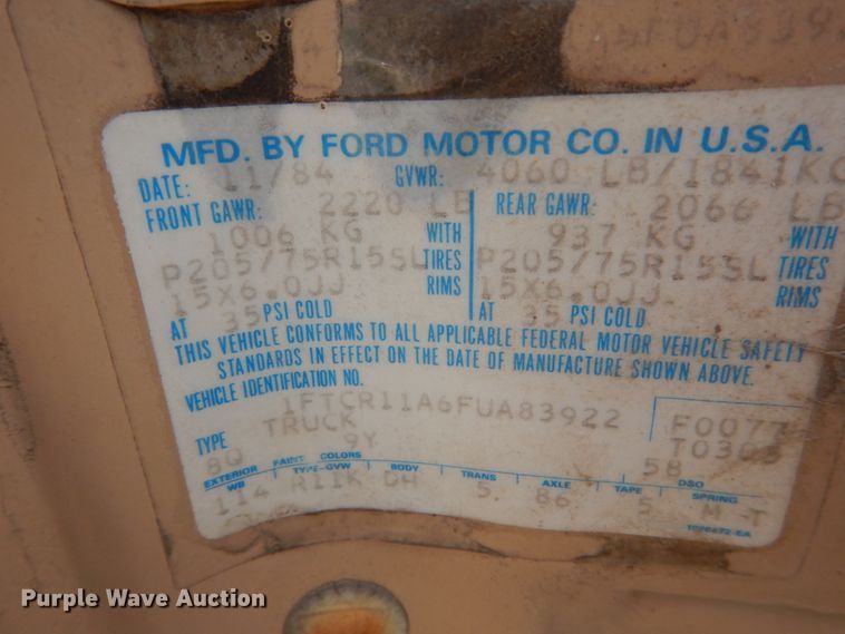 image for item DC8808 1985 Ford Ranger  pickup truck