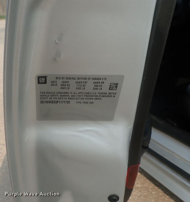 image for item DE0755 2015 Chevrolet Impala