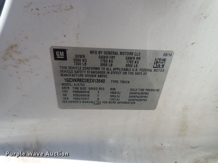 image for item DE0840 2014 Chevrolet Silverado 1500  Double Cab pickup truck