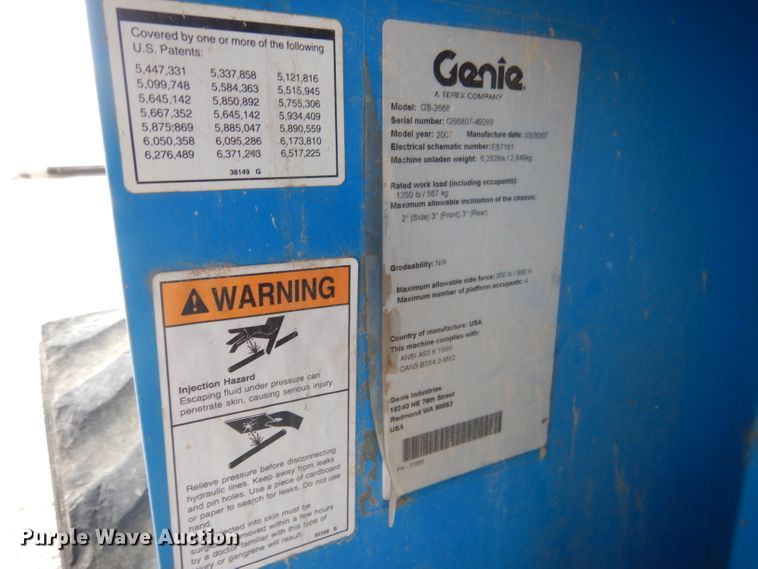 image for item DG4604 2007 Genie GS2668RT  scissor lift