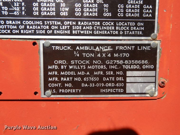 image for item DH0126 1955 Willy's Jeep M170  SUV