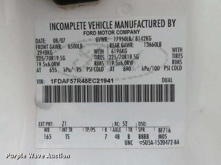 image for item DH1218 2008 Ford F550 Super Duty XL  flatbed truck