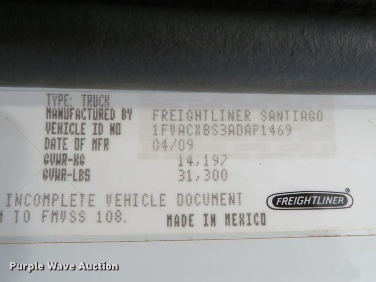 image for item DH1225 2010 Freightliner Business Class M2  utility truck