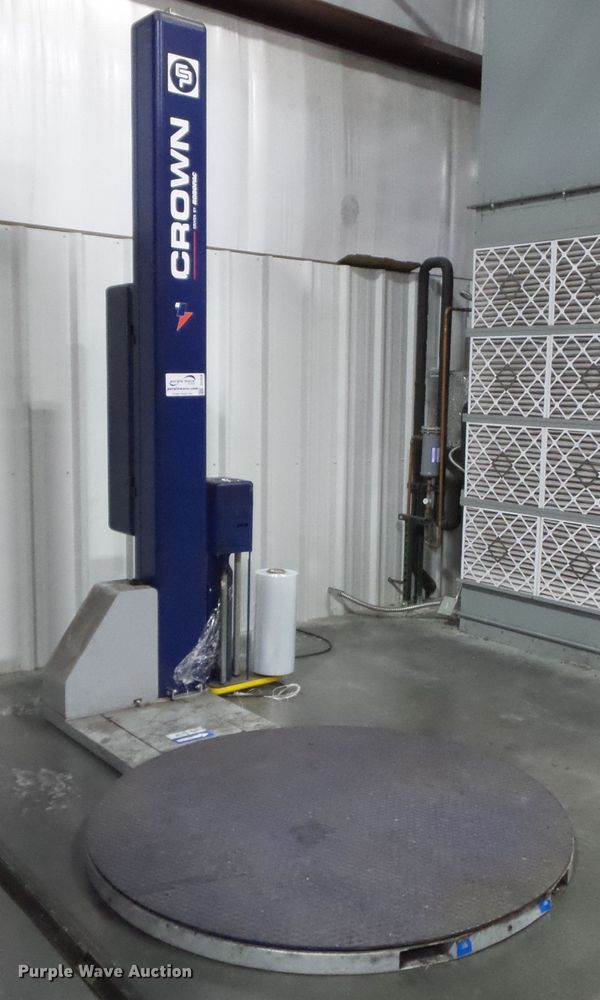 image for item DH3938 Crown Rotopac Rotoplat 108-508 automatic pallet shrink wrap machine